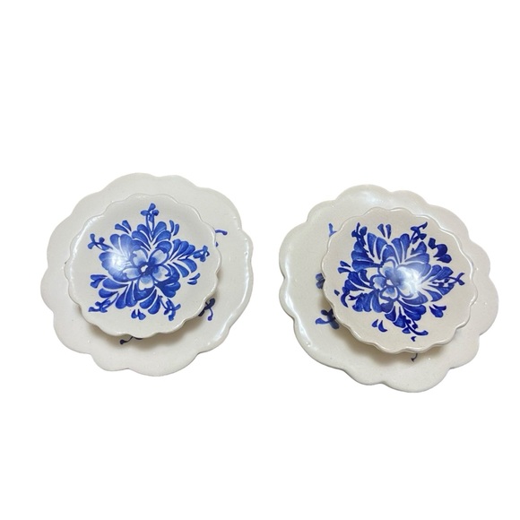 Vintage Miniature Tea Set 8 Piece Blue Floral Doll House Collectible - Picture 9 of 16